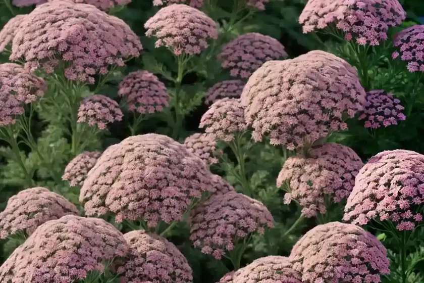 Achillea millefolium ‘oertel’s rose’ (yarrow) — photo 2