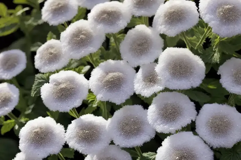 Ageratum houstonianum ‘dondo white’ (floss flower)