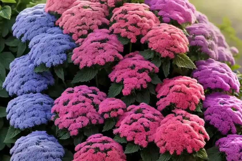 Ageratum houstonianum ‘red bouquet’ (floss flower) — photo 2