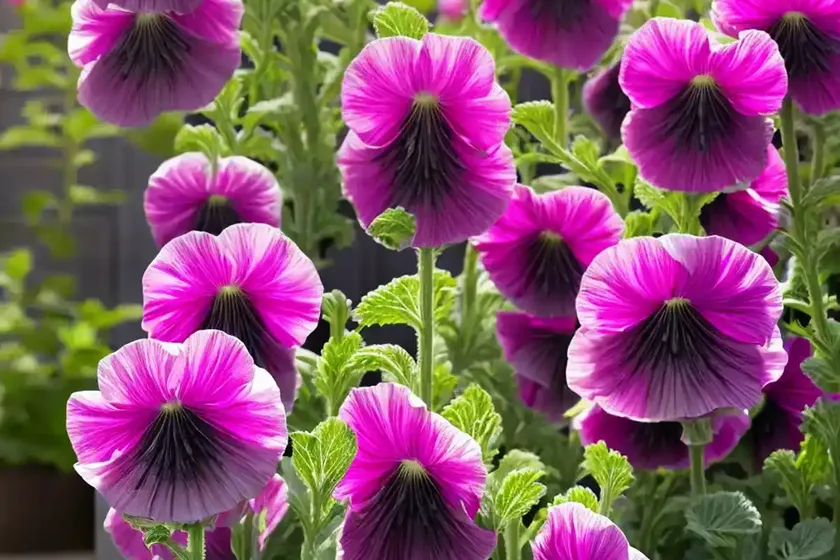 Alcea rosea ‘blacknight’ (hollyhock) — photo 3