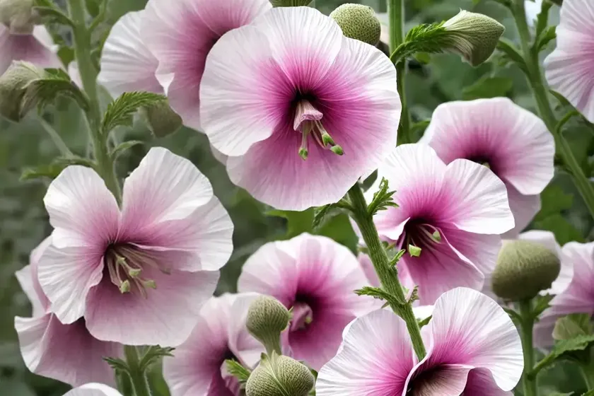 Alcea rosea ‘chater’s double chamois’ (hollyhock) — photo 3