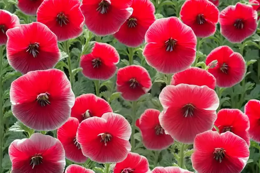 Alcea rosea ‘chater’s double red’ (hollyhock) — photo 2