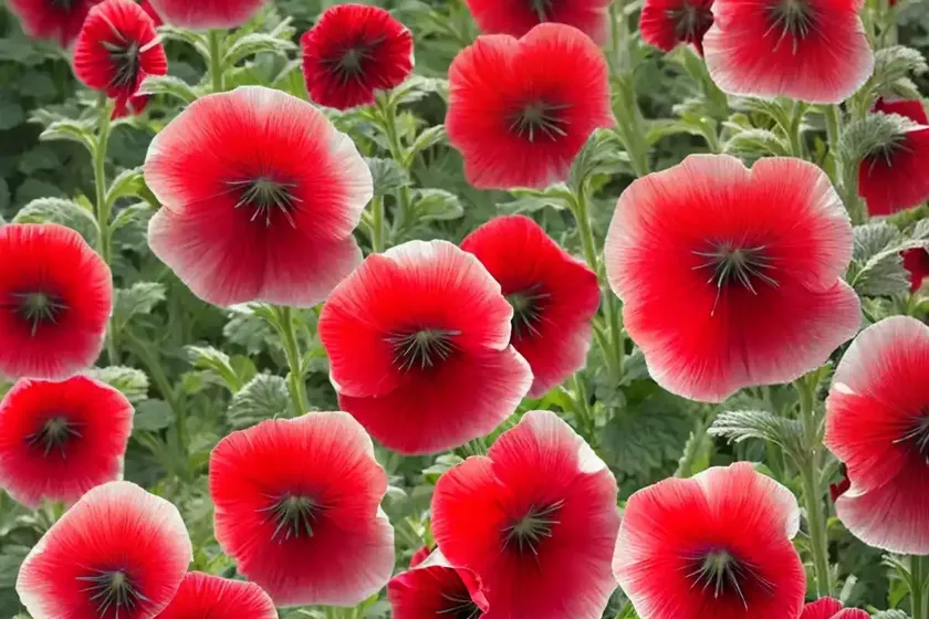 Alcea rosea ‘chater’s double red’ (hollyhock) — photo 3