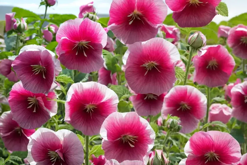 Alcea rosea ‘chater’s double rose’ (hollyhock) — photo 3
