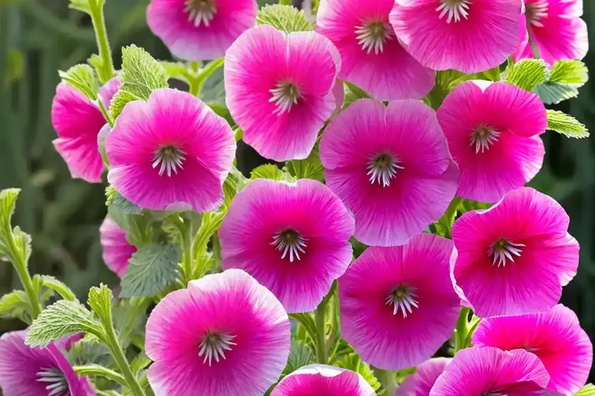 Alcea rosea ‘halo cerise’ (hollyhock) — photo 2