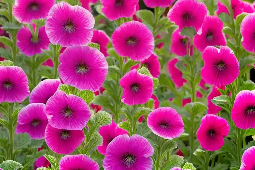 Alcea rosea ‘halo cerise’ (hollyhock) — photo 3