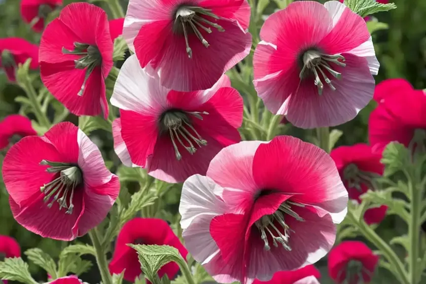 Alcea rosea ‘henry viii red’ (hollyhock) — photo 2
