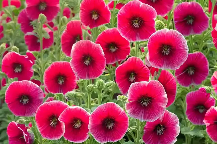 Alcea rosea ‘henry viii red’ (hollyhock) — photo 3