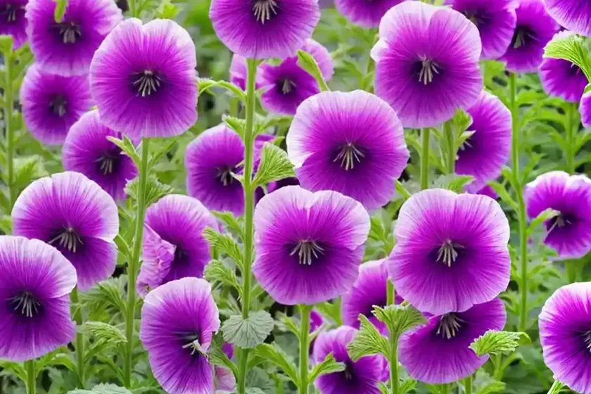 Alcea rosea ‘queeny purple’ (hollyhock) — photo 2