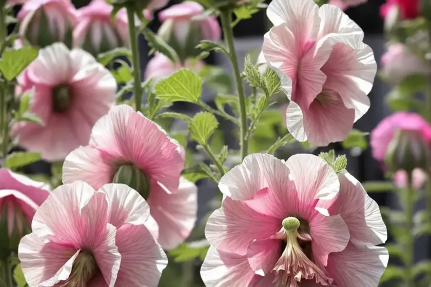 Alcea rosea ‘radiant rose’ (hollyhock) — photo 2