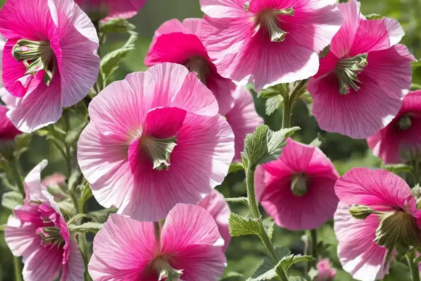 Alcea rosea ‘spring celebrities carmine rose’ (hollyhock) — photo 2