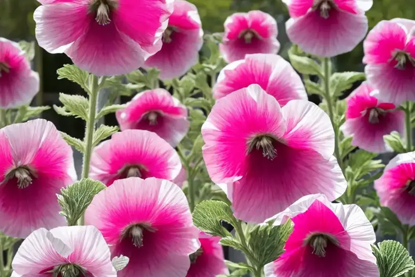 Alcea rosea ‘spring celebrities carmine rose’ (hollyhock) — photo 3