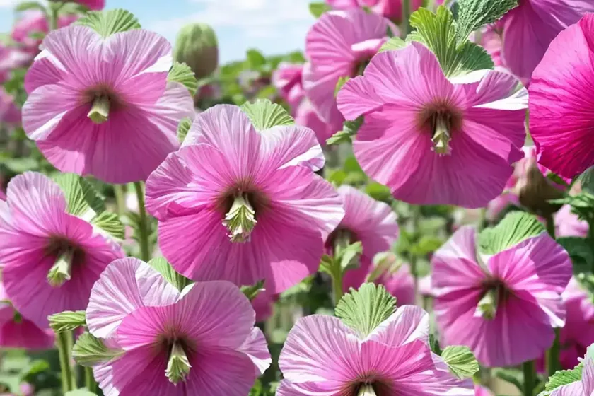 Alcea rosea ‘spring celebrities pink’ (hollyhock) — photo 2