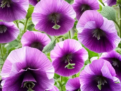Alcea Rosea ‘Spring Celebrities Purple’ (Hollyhock)