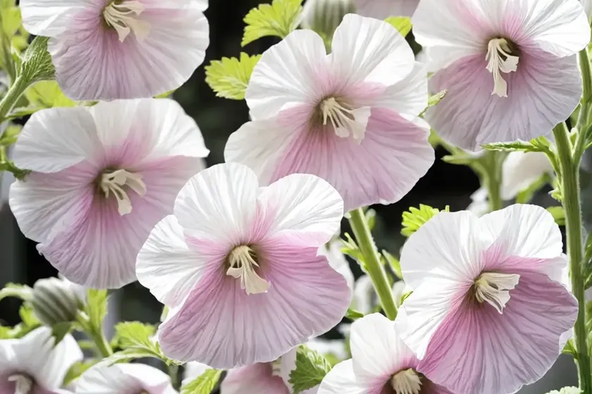 Alcea rosea ‘spring celebrities white’ (hollyhock) — photo 3