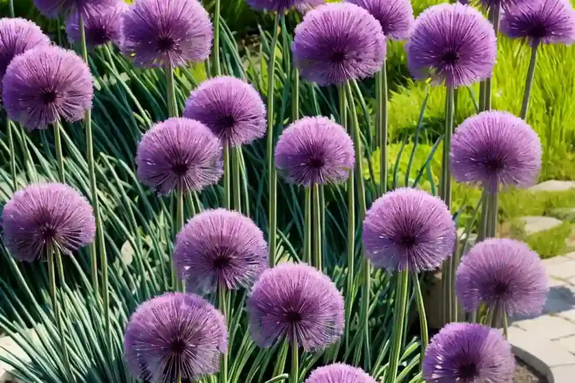 Allium atropurpureum (ornamental onion) — photo 2