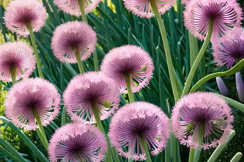 Allium oreophilum (pink lily leek)