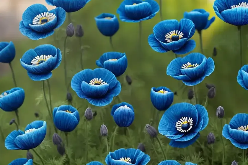 Anemone coronaria ‘blue poppy’) — photo 2