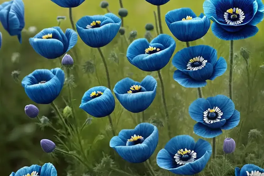 Anemone coronaria ‘blue poppy’) — photo 3