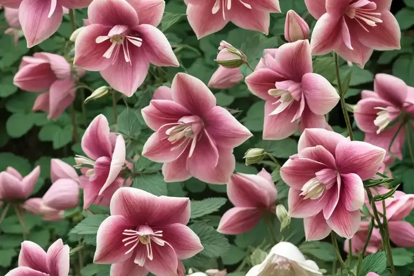Aquilegia coerulea kirigami rose & pink (columbine) — photo 2
