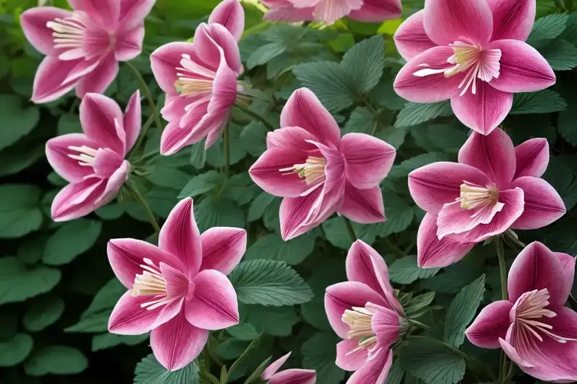 Aquilegia coerulea kirigami rose & pink (columbine) — photo 3