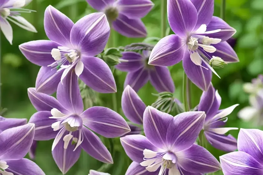 Aquilegia earlybird purple white (columbine) — photo 2