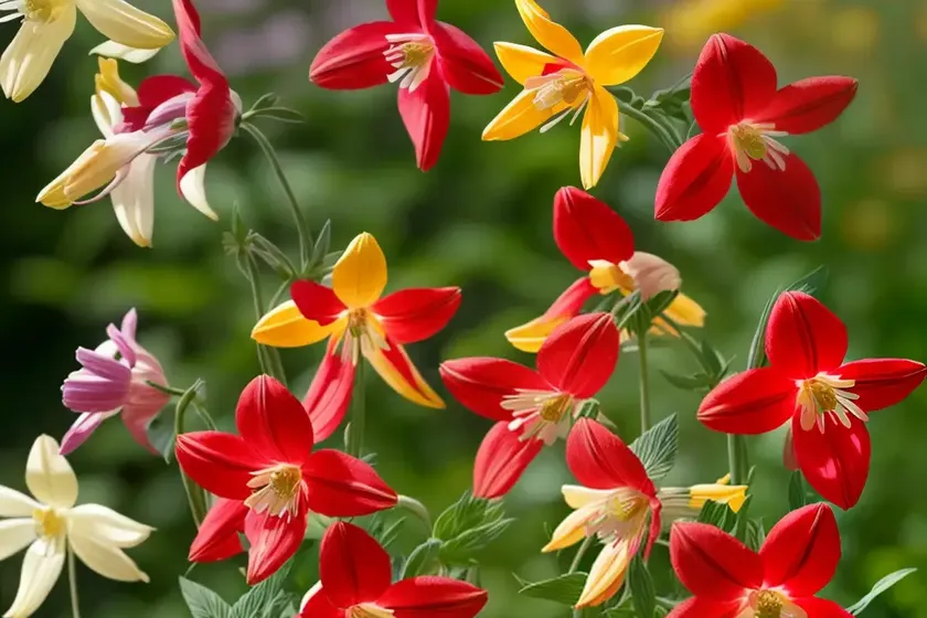 Aquilegia earlybird red yellow (columbine) — photo 2
