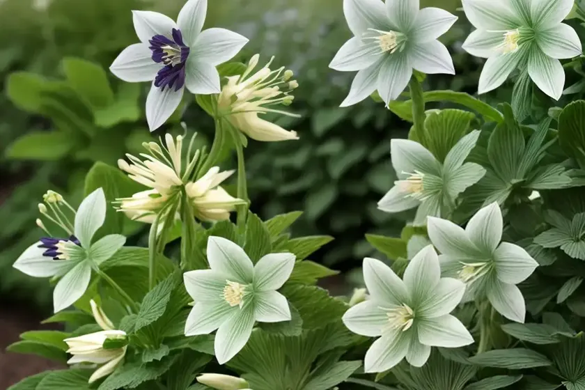 Aquilegia viridiflora ‘chocolate soldier’ (green columbine) — photo 3