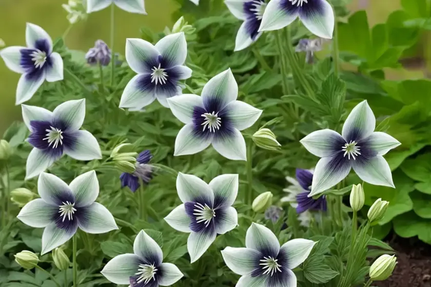 Aquilegia viridiflora ‘chocolate soldier’ (green columbine)