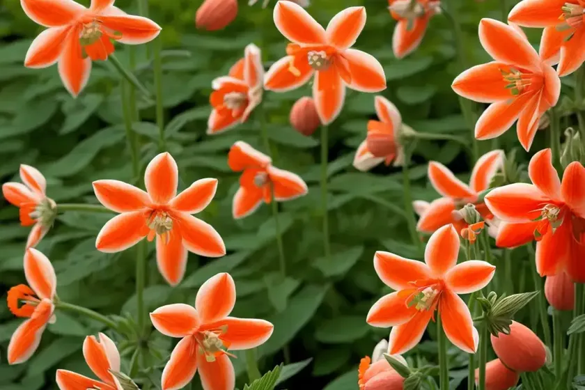 Aquilegia vulgaris ‘clementine red’ (columbine)