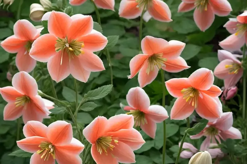 Aquilegia vulgaris ‘clementine salmon rose’ (columbine)