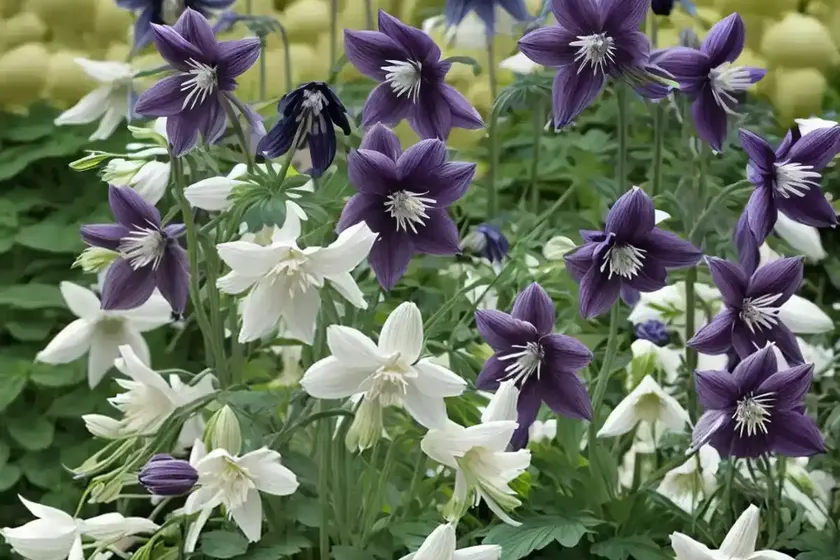 Aquilegia vulgaris var. stellata ‘black barlow’ (columbine)