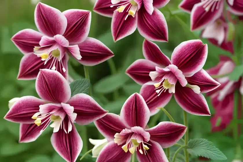 Aquilegia vulgaris var. stellata ‘ruby port’ (columbine) — photo 3