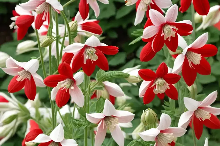 Aquilegia vulgaris ‘winky red-white’ (columbine) — photo 3