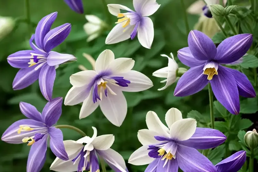 Aquilegia x coerulea ‘sunshine’ (columbine) — photo 2
