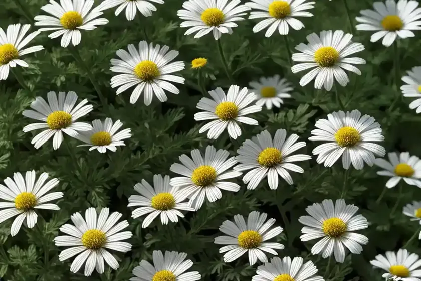 Argyranthemum frutescens pure white butterfly� (marguerite) — photo 3