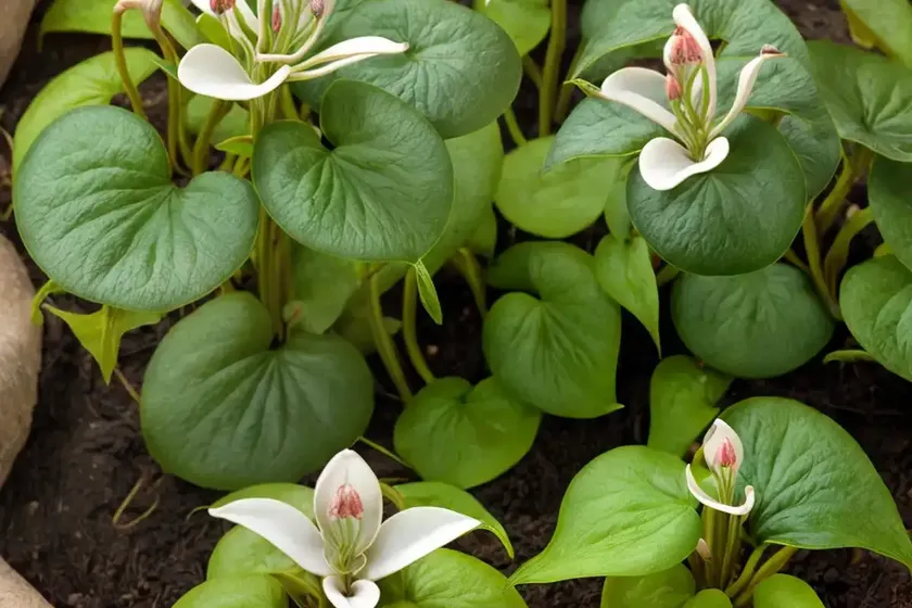 Asarum caudatum (western wild ginger)