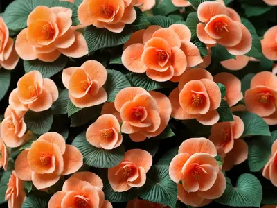 Begonia ‘Roseform Orange’)