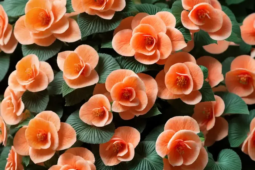 Begonia ‘Roseform Orange’)