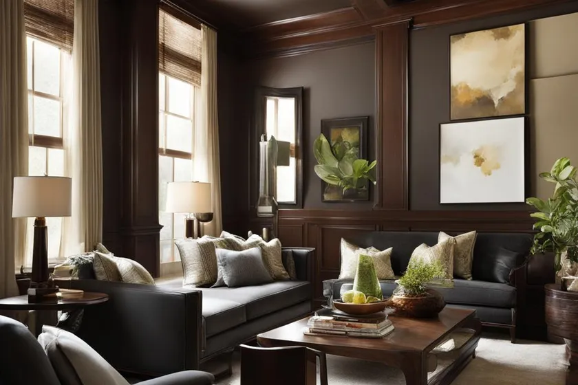 Best paint colors with dark wood trim
