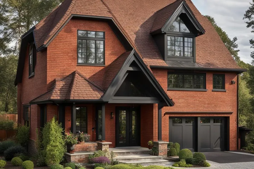 Best shingle color for red brick house