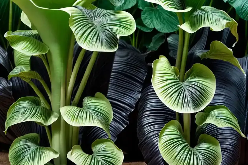 Black elephant ears (colocasia esculenta ‘black ripple’) — photo 3