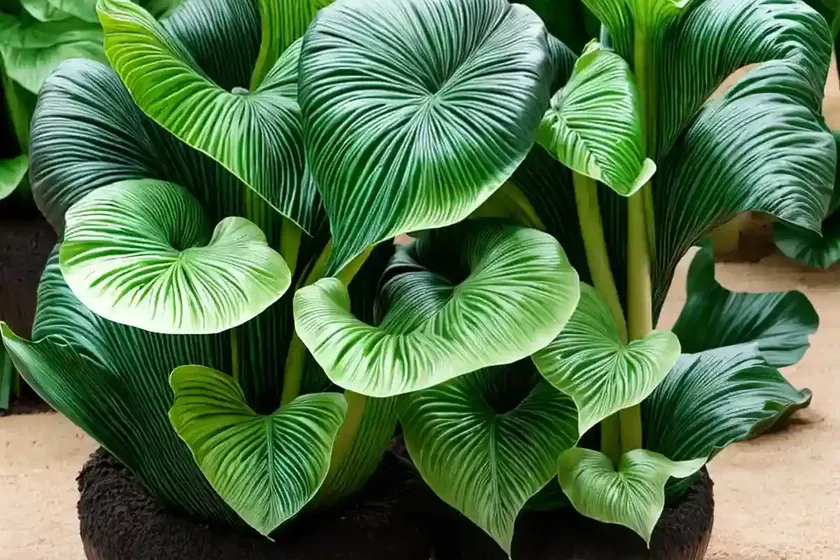 Black elephant ears (colocasia esculenta ‘black ripple’)