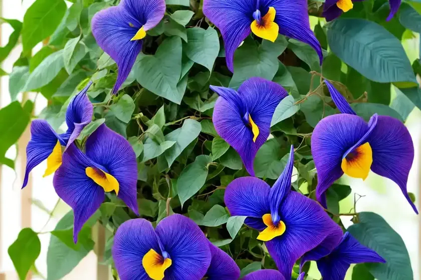 Blue trumpet vine (thunbergia grandiflora)