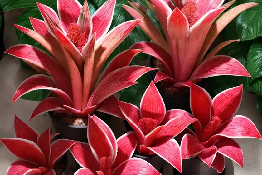 Blushing bromeliad (neoregelia carolinae)