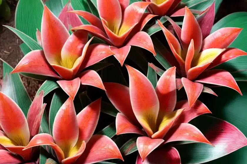 Blushing bromeliad (neoregelia carolinae f. tricolor)