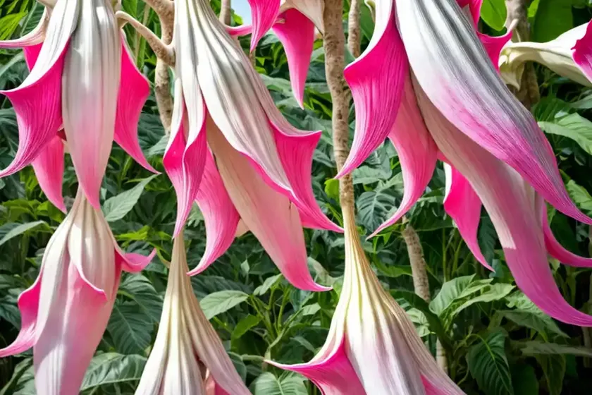 Brugmansia ‘frosty pink’ (angel’s trumpet)
