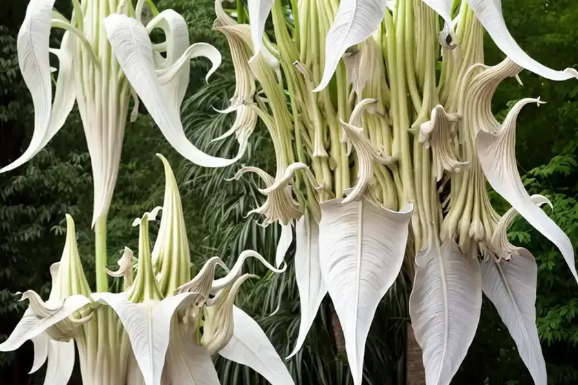 Brugmansia x cubensis ‘charles grimaldi’ (angel’s trumpet) — photo 2