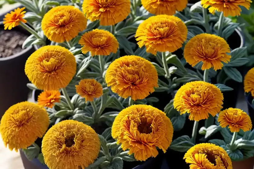 Calendula officinalis ‘pygmy buff’ (pot marigold) — photo 3