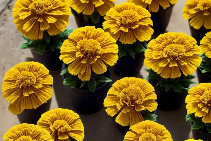 Calendula officinalis ‘yellow porcupine’ (pot marigold) — photo 3